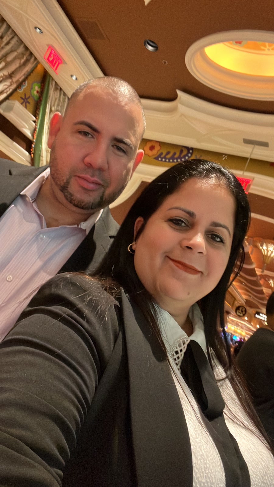 Yane y su esposo durante su visita al Wynn en Las Vegas